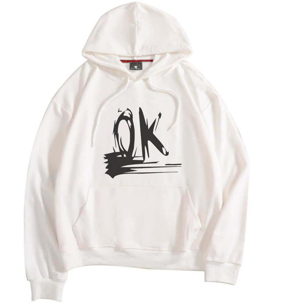 Spring and Autumn Thin Female Unique Lettering Print Hoodie Fashion Unisex Cotton Hoodie / European  American Size Tops