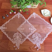 Square 26cm Fashion Mesh Handmade Beaded Embroidered Napkin Placemat Vase Cushion Table Mat Lamp Phone Jewelry Box Cover Towel