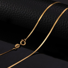 St.kunkka 2018 New Fashion Rope Gold Chains Necklace For Pendant Women Chokers Collar Flat Chain 24K Yellow Gold Filled Jewelry