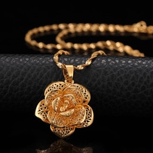 St.kunkka Hollow Flower Statement Necklaces Pendants Chokers Woman Collar Water Wave Chain 24K Yellow Gold Filled Chunky Jewelry
