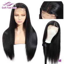 Straight Lace Front Human Hair Wigs 13x4 Transparent Lace Wigs For Black Women Remy Brazilian Wig 150% Density Soft Feel Hair