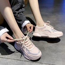 Superstar Chunky Sneakers Women Breathable Dad Shoes Girls Shallow Lace Up Rubber Solid Casual Shoes Woman Sturdy Sole