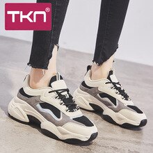 TKN 2019 Spring Women Flat Platform Shoes Lightweight Ladies Leather Shoes Women Casual Sneaker zapatillas plataforma mujer M02