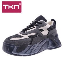TKN Women Winter Platform Shoes Plush Warm Women Chunky Casual Sneakers Shoes Women Snow Ankle Boots X573