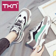 TKN  Women Winter Platform Shoes Women Winter Boots 2019 Lace up Ladies Flat Chunky Wedge Shoes zapatillas mujer deportiva H660
