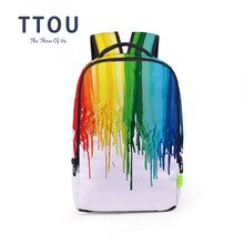 TTOU Colorful Women Backpack Fashion Large School Backpack for Teenager Girls Casual Travel Backpack 3D Printing Rucksack