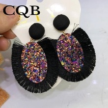 Tassel earrings for women Sequins new fashion ladies geometric 2019 bohemian personality party jewelry red retro punk black