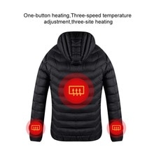 Thermal Clothing Heated Down Jackets Outdoor Coat USB Electric Long Sleeves Heating Hooded Jackets Warm Winter for Men Women