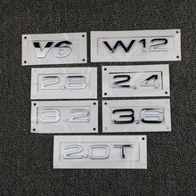 Trunk Logo Metal Logo For Audi A1 A3 A4 A5 A6 A7 A8 Q3 Q5 Q7 2.0T 2.4 2.8 3.0T 3.2 3.6 4.2 V6 V8 W12 Car Styling