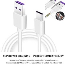 Type-C Data Cable For Huawei Super Fast Charging Data Line 5A Data Line Type-C Charging Line 1M / 2M Copper Core