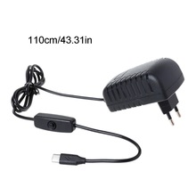 Type C Power Adapter USB Charger AC 100-240V to DC 5V 3A Power Supply with ON/OFF Switch for Raspberry Pi 4 Model B