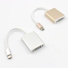 Type C to VGA Adapter USB 3.1 USB C to Female VGA Adapter Cable for Macbook 12in Chromebook Pixel Lumia 950XL Galaxy S8/9 1080P