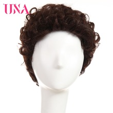 UNA Water Wave Indian Human Hair Wigs Non-Remy Hair  6" 120% Density Color  #1 #1B #2 #4 #27 #30 #33 #99J #BUG #350 #2/33
