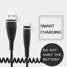 USB-C Type C Cable Coiled Spring Spiral Type-C Male Extension Cord Data Sync Charger Wire Charging Cable For Samsung