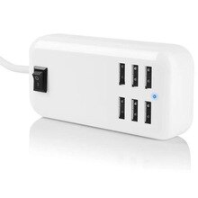 Universal Portable 6 USB Ports Fast Charger Extension Cable AC Power Charger Travel Work Home Adapter Strip With EU/UK/US Plug
