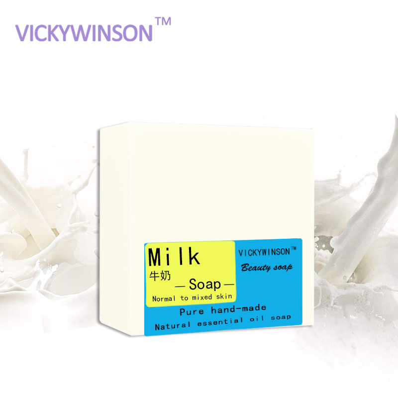 VICKYWINSON 100g Soap Cleaner Removal Pimple Pores Acne Natural Milk Moisturizing Face Body Care Wash Basis Soap