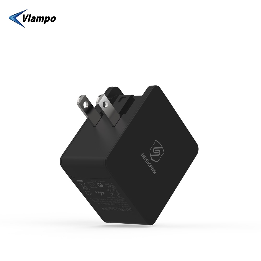 VLAMPO PD+QC3.0 US Plug Socket Quick Charge universal Supercharger 18W Travel Charger Power Adapter USB Fast Wall Charger