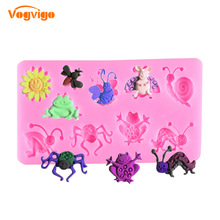 VOGVIGO 3D Insect Silicone Mold Frog Bee Snail Spider Mould Fondant Cake Decoration Tool for Making Cakes Bread Mousse Jelly