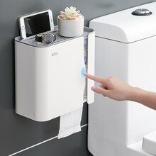 Waterproof Tissue Box Bathroom Napkin Holder Paper Storage Rack Roll Wall-mounted Decor WC Toilet Paper Stand Contact Gift FH011