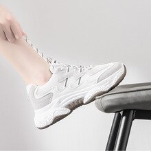 White Running Shoes Women Sneakers Lace up Mix Colors Platform Sneakers Breathable Casual Woman Tennis 2020 Soft