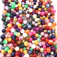 Wholesale 8/10/12/14mm Colour Round Acrylic Beads Spacer Loose Beads for Jewelry Making DIY Bracelet