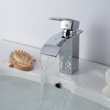 Wholesale And Retail Deck Mount Waterfall Bathroom Faucet Vanity Vessel Sinks Mixer Tap Cold And Hot Water Tap
