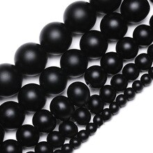 Wholesale High Quality Natural Stone Black Matte Onyx Agates Frost Dull Polish Round Beads For Jewelry Making Necklace Bracelet