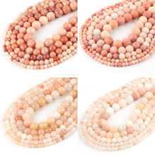 Wholesale Natural Stone Pink Aventurine Frosted Beads Matte Round Loose Beads For Jewelry Making Fit DIY Bracelet 4 6 8 10 12MM