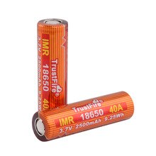 Wholesale TrustFire IMR 18650 40A 3.7V 2500mAh 9.25Wh Li-ion Rechargeable Battery with Safety Relief Valve for LED Flashlights