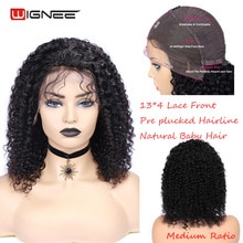 Wignee 13x4 Lace Front Curly Human Hair Wigs With Baby Hair For Black Women Brazilian Remy Hair 150% High Density Lace Human Wig