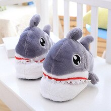 Winter Funny girls slippers Keep warm Non slip Sturdy Sole Cartoon Indoor shoes women Cute shark House slippers for girls