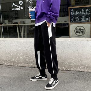 Winter Plus Velvet Thick Sweatpants Men's Fashion Hit Color Casual Joggers Pants Men Streetwear Wild Hip-hop Trousers Mens M-3XL