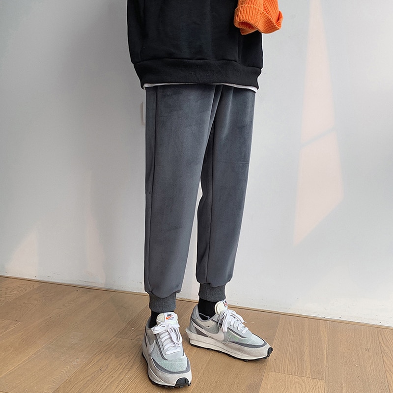 Winter Plus Velvet Thick Sweatpants Men's Warm Fashion Casual Joggers Pants Men Streetwear Hip Hop Loose Trousers Mens M-3XL