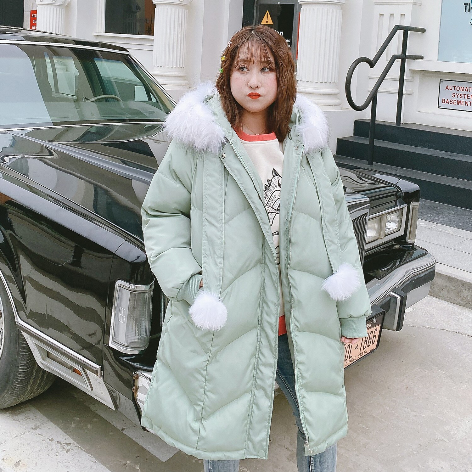 Winter Warm Mid-Length Female Coat Solid Black Green Windproof Women Cotton Jacket Mid-Length Large Size 4XL 5XL Ladies Jacket