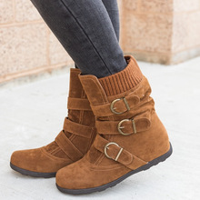 Woman boots Plus Size 43 winter boots woman 2019 Boots Rubber Non slip Snow boots Belt buckle Ankle boots for women