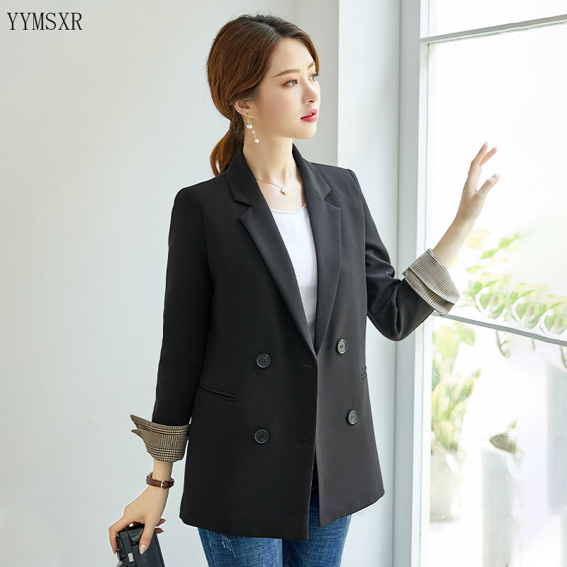 Womanish jacket coat 2020 Korean new style loose temperament black women's blazer Casual small suit high quality Female