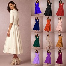 Women Dress Casual V-Neck Solid Lantern Sleeve Straight Dress Solid Draped Dress Camiseta Mujer