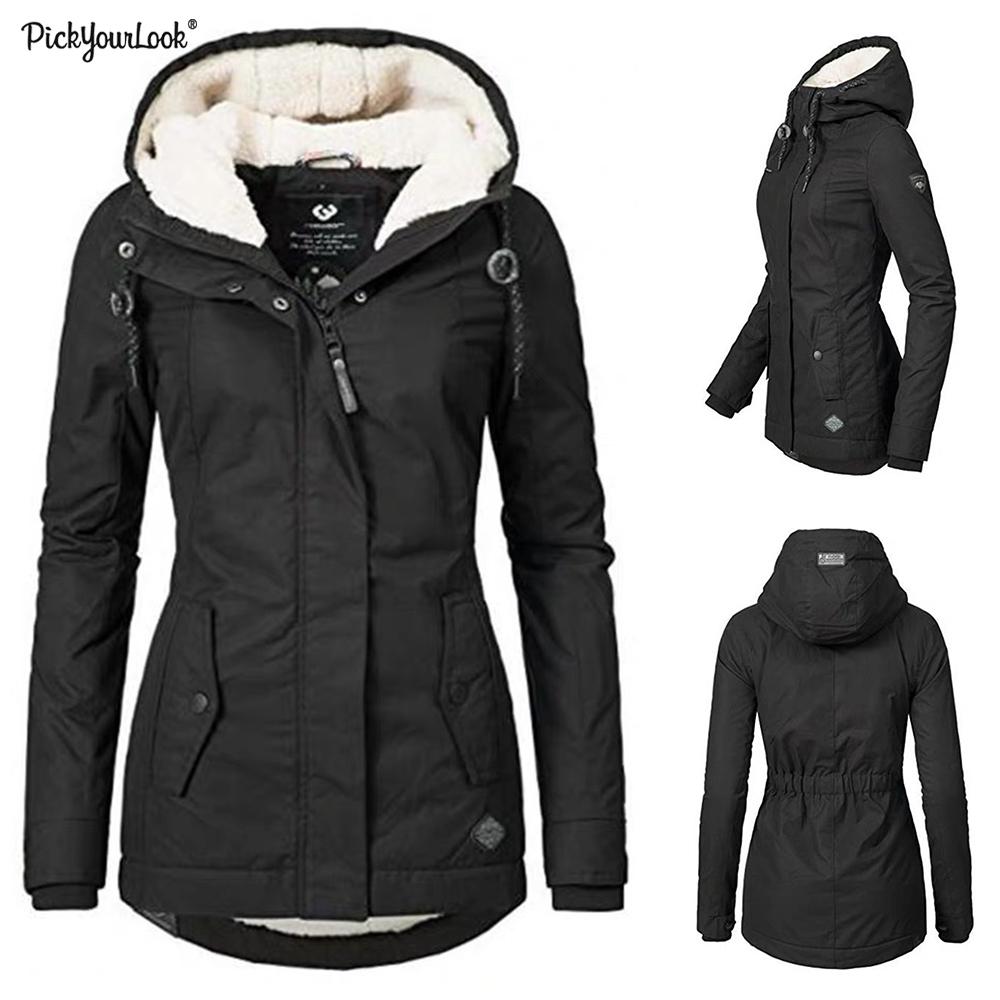 Women Parkas Winter Casual Coats Hooded Thick Cotton Warm Female Jacket Fashion Mid Long Wadded Coat Outwear Plus Size D20