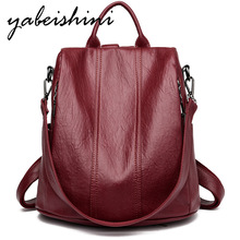 Women Waterproof anti-theft Leather Backpacks Bags For Girls Female Shoulder Bag Multifunction Traveling Backpack Mochilas