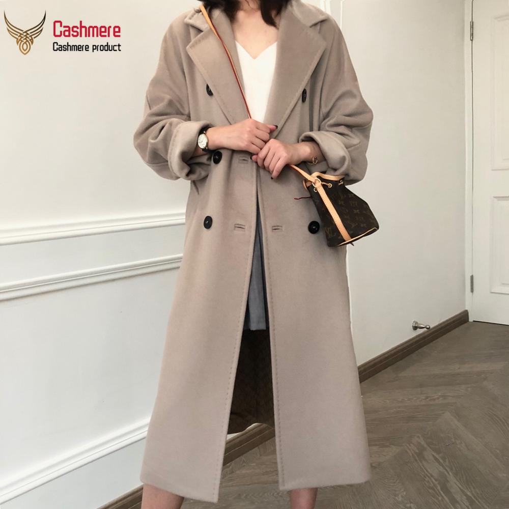 Women coat winter cashmere coat female long wool coat female high-end classic double-breasted coat black red coat female 101801