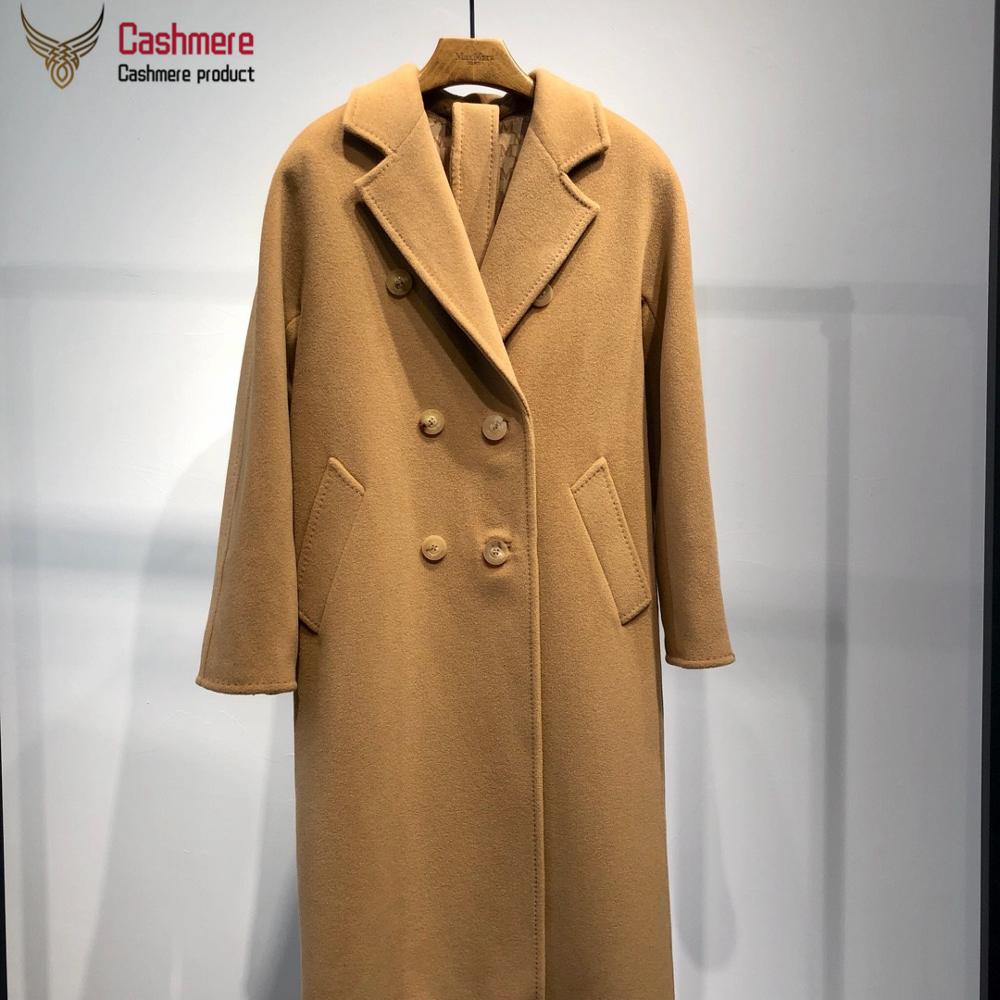 Women coat winter cashmere coat female long wool coat female high-end classic double-breasted coat black red coat female 101801