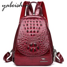 Women leather backpack for girls Ladies' Crocodile skin pattern backpack mochila feminina travel backpack Sac a Dos shoulder bag