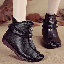 Women's Boots Genuine Leather Rubber Solid Superstar Ankle Boots For Women Zipper Plush Classic Winter Shoes Women