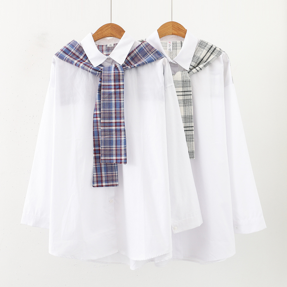 Women's Shirt Female Loose Blouses Femme Preppy Style Turn-down Collar Striped Shawl Simple Design Ladies Button Down Shirts