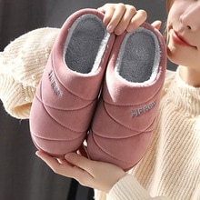 Women's Slippers For Home Large Size 43-47 Suede Non Slip Winter Slippers Women Rubber Solid Soft Indoor Shoes Girls