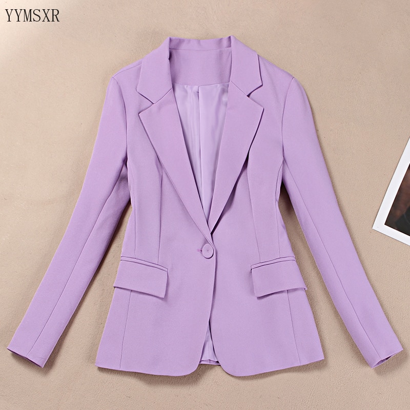 Women's business suit blazer 2020 New High Quality Casual Women's Office Jacket Fashion slim purple small suit with high quality