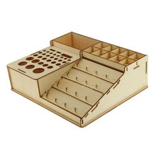 Wooden Epoxy Pigment Bottle Drawer Storage Organizer Storage Rack Color Paint Ink Brush Stand Rack Modular Holder