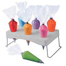 YIWUMART Cake Nozzle Bags Holder Stand Folding Plastic Cream Work Table Holder Fondant Decorating Icing Bag Tray Stand Tools