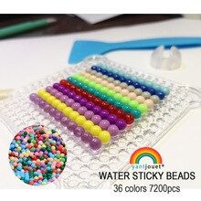 Yantjouet Magic Water Sticky Beads Children Beads 7200pcs/set 36colors Crystal Color Water Spray Magic Puzzle for Kids Gift Toys