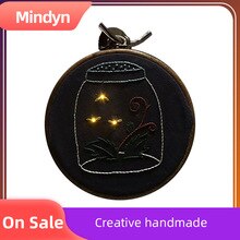 handmade electronic embroidery material package cute glowing firefly pattern DIY gift home store multi-occupation decoration